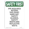 Signmission OSHA Sign, PPE Required Beyond This Point-, 10in X 7in Rigid Plastic, 7" W, 10" H, Portrait OS-SF-P-710-V-11210 - alternate 1